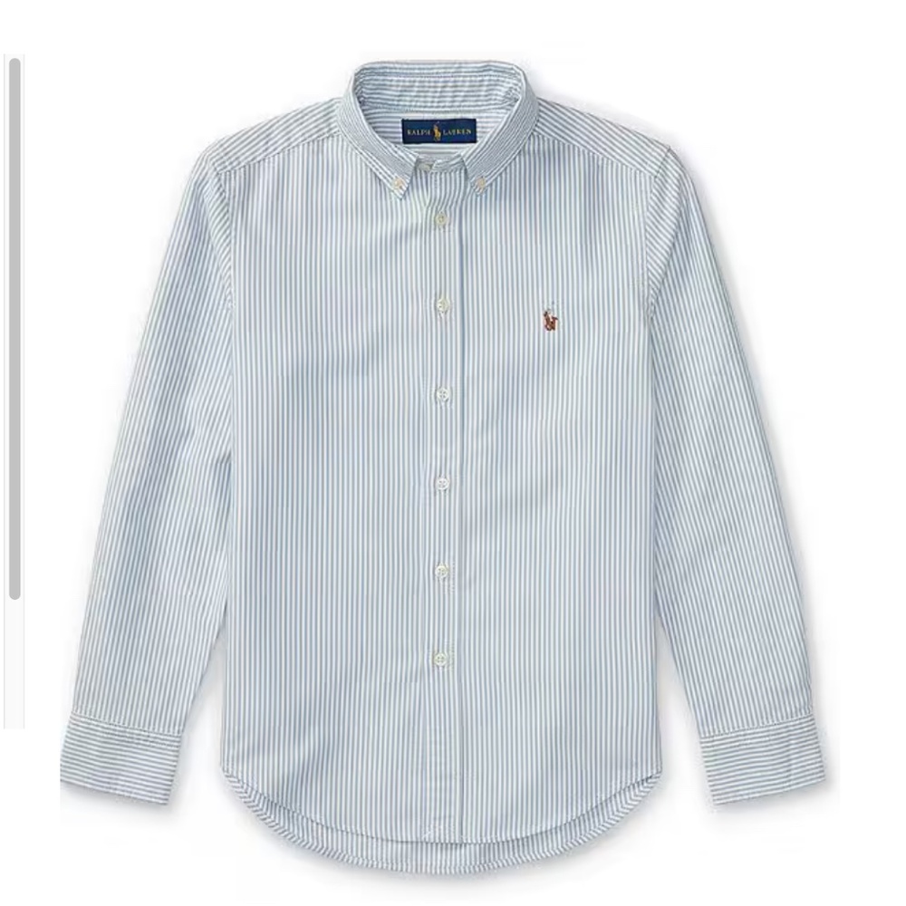 Polo Ralph Lauren Big Boys Long-Sleeve Striped Oxford Shirt Size L (14-16)